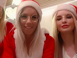 Old Santa And Three Naughty Girls